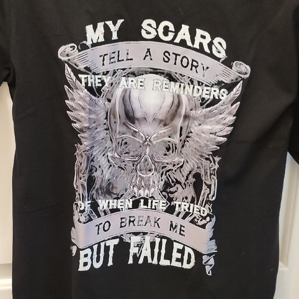 Black Graphic T-Shirt with Skull Design